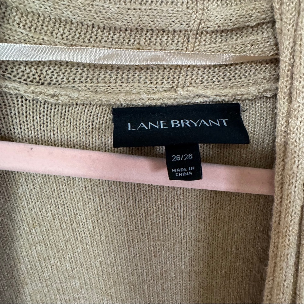 Lane Bryant Camel Open-Front Knit Cardigan - Picture 3 of 5